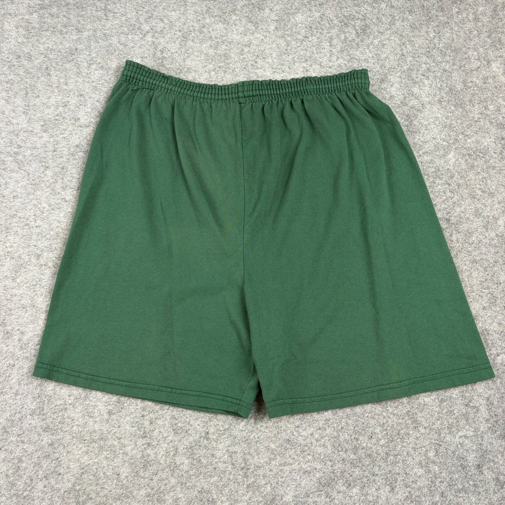 90s Soffe Athletic Shorts Unisex L Green Vintage Made in USA Cotton Blend Gym